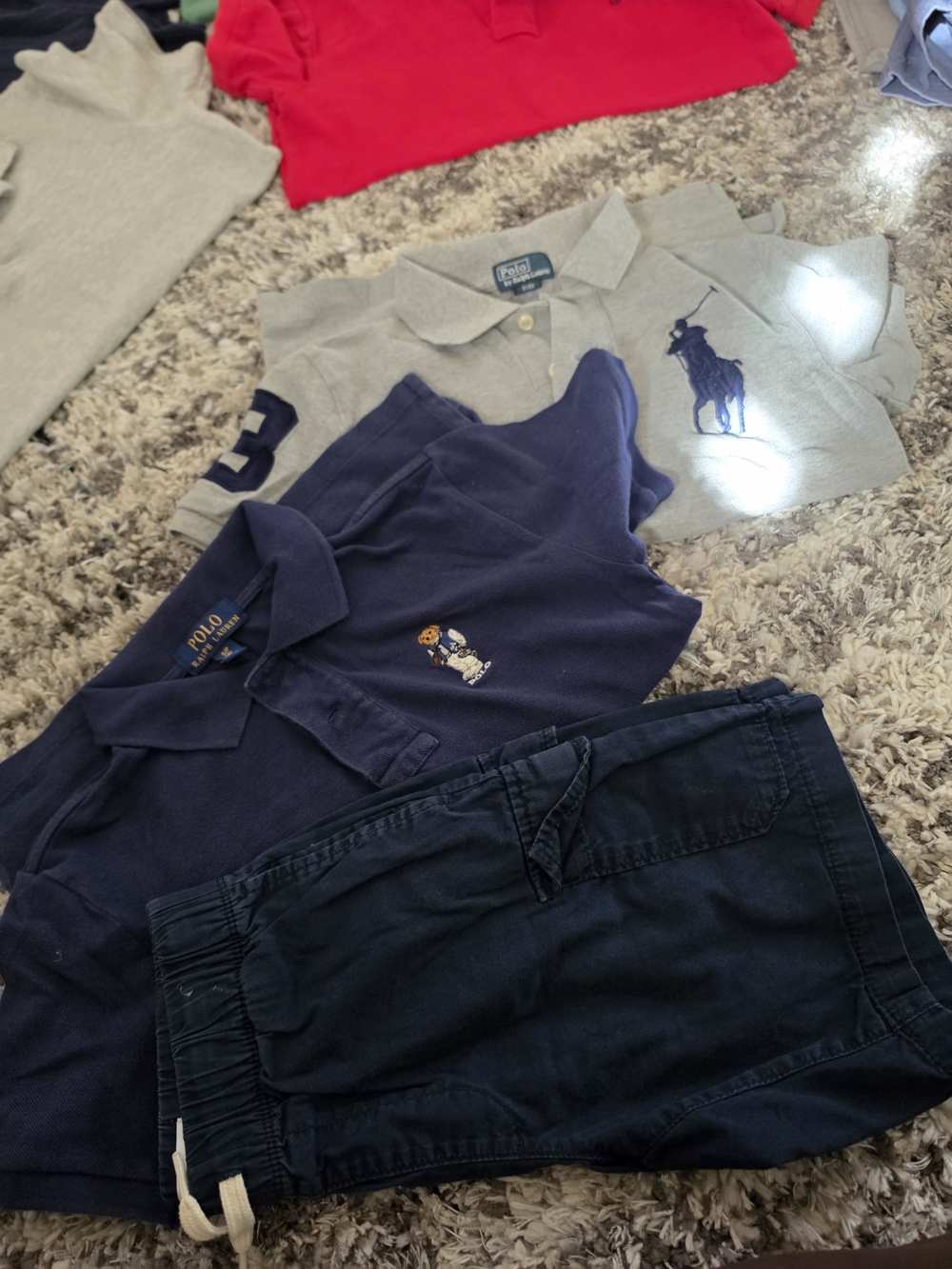 Ralph Lauren Kids Navy & Light Gray Polo Shirt Set